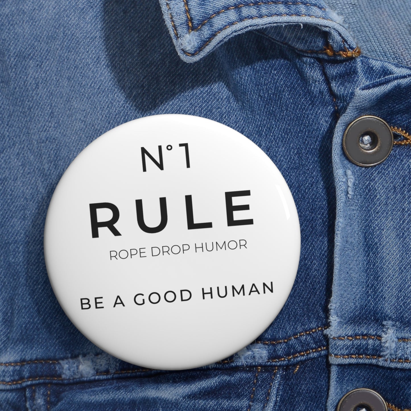 be a good human pin button